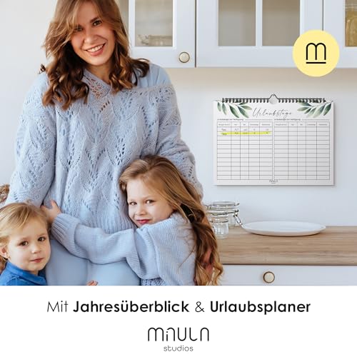 Kalender 2025 Wandkalender 2025 - Familienplaner Januar bis Dezember 2025 - Großer Monatskalender 2025 - Familienkalender 2025 mit Jahreskalender Planung - WC004_Greenery_25_D