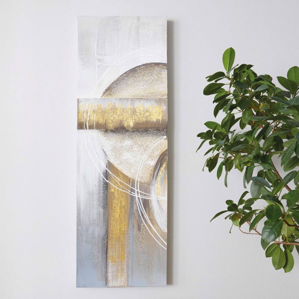 FRANK FLECHTWAREN | Wandbild Modern, 30 x 3 x 90 cm, HOLZ, TEXTIL