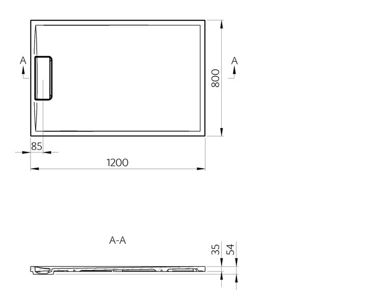 Rechteckige Duschwanne 80X120 Steinoptik beige | Mart