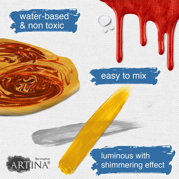 Artina Metallic Crylic Acrylfarbenset 6x75 ml