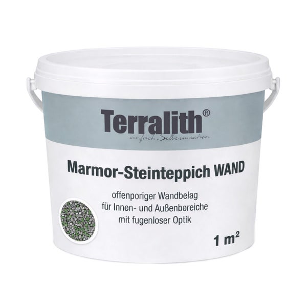 Terralith Marmor-Steinteppich für die Wand, offenporiger Wandbelag für innen und außen, ausreichend für 1 Quadratmeter.