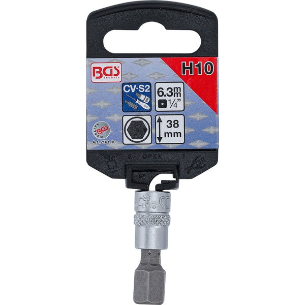 BGS technic Steckschlüssel-Einsatz H10, 38 Millimeter Länge