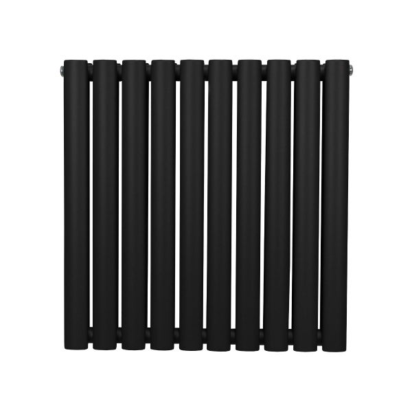 Oval Röhrenheizkörper - 600mm x 600mm - Schwarz