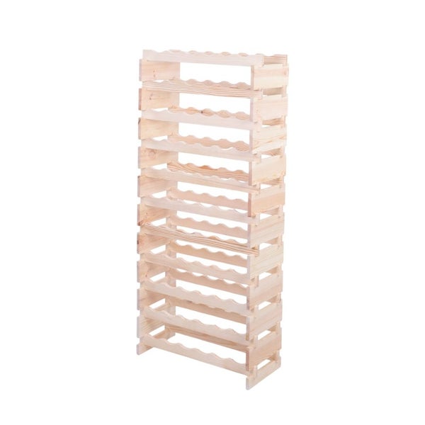 Weinregal VINOTECA FLEX PRO HxBxT 149x65x28cm 66 Flaschen auf 11 Ebenen Massives Kiefernholz Natur unbehandelt