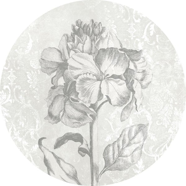 Dekoratives Blumenmuster auf rundem Untergrund