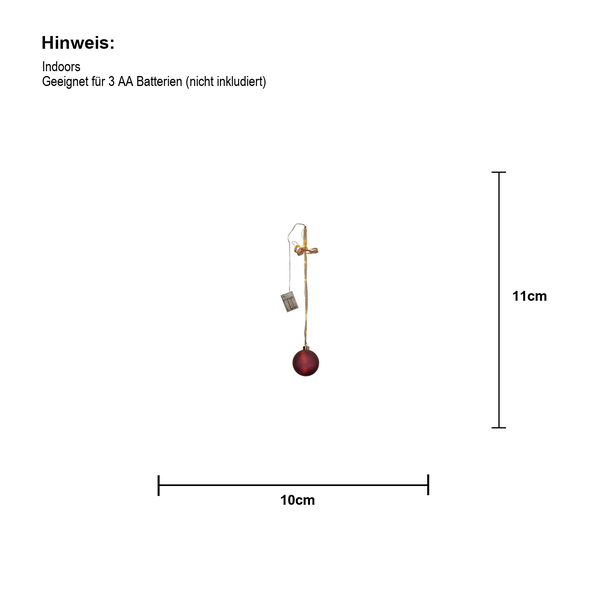 Dekorative LED-Kugel für Innenräume, Größe 10 x 11 cm