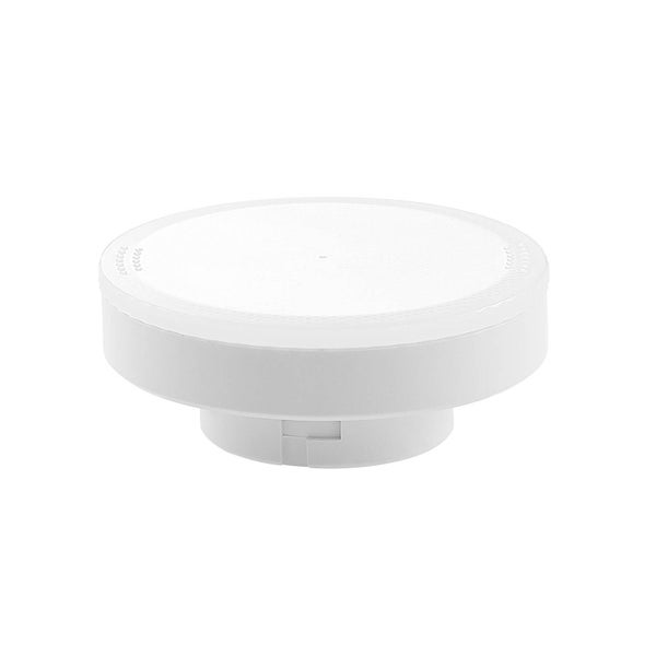 Weiße runde LED-Unterbauleuchte oder Einbaustrahler aus Kunststoff.