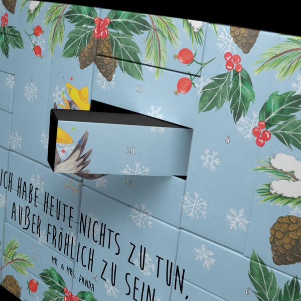 Mr. & Mrs. Panda Befüllbarer Adventskalender Rabe Sombrero - Blau Pastell