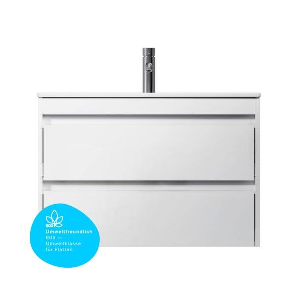 Waschtischunterschrank mit zwei Schubladen und Armatur