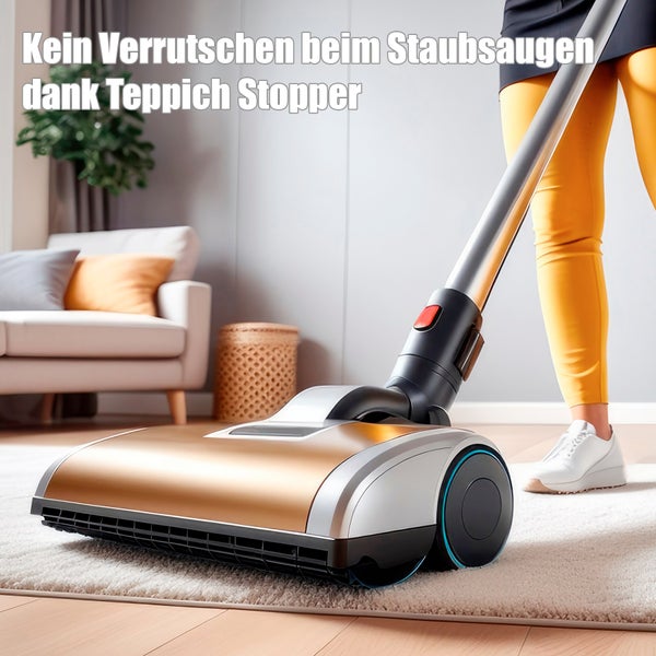 Akkusauger im Einsatz auf Teppich für ein sauberes Zuhause