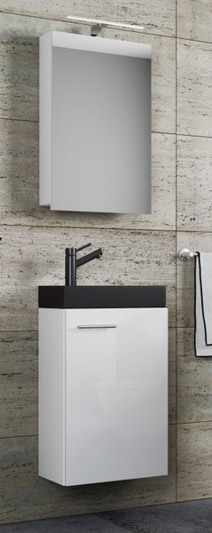 3tlg Waschtisch Slito SC Toilette schmal Schwarz
