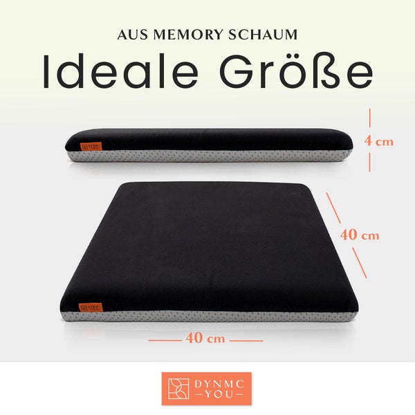 DYNMC you Sitzkissen Stuhl - Stuhlkissen 40x40 cm 2er Set - Modernes Design, Oeko-TEX - Memory Schaumstoff Sitzkissen Schwarz Outdoor, Indoor - Ideale Polsterung - Stuhlauflage, Sitzpolster