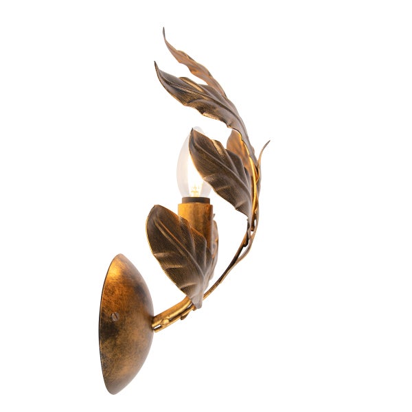 Wandleuchte mit Blattdesign und Glühbirne