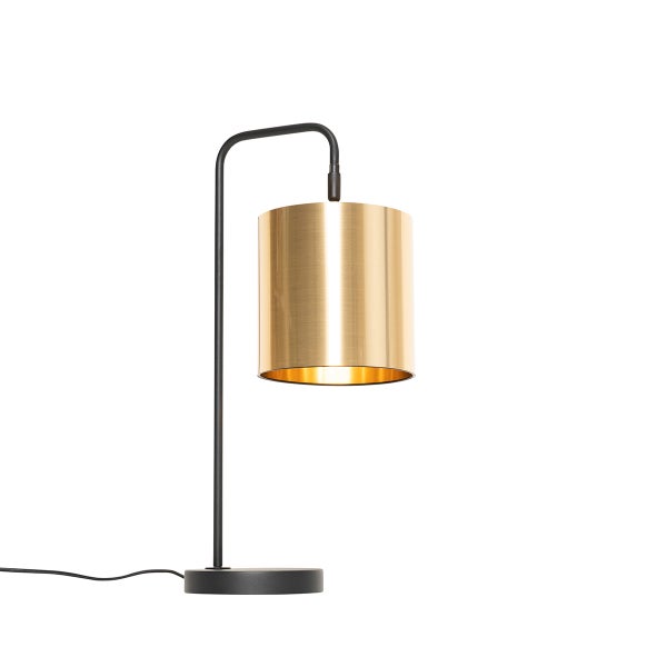 Moderne Tischlampe Schwarz mit Gold - Lofty