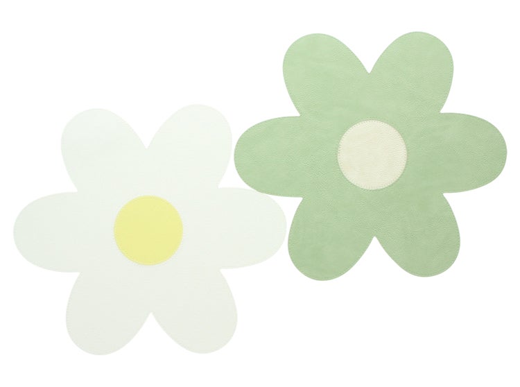 FRANK FLECHTWAREN|Platzmatte Blümchen, 2er Set, Ø 38 cm, PVC