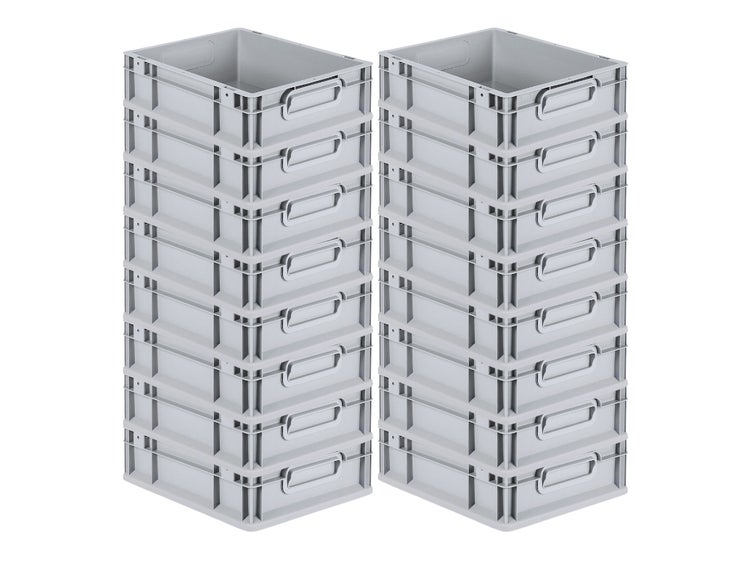 PROREGAL Spar Set 16x Eurobox Nextgen Economy Griffe Geschlossen HxBxT 12 x 30 x 40 cm 11 Liter Eurobehälter Transportbox Transportbehälter