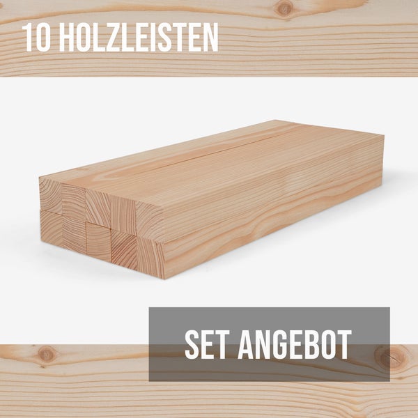Zehn Holzleisten als Set Angebot