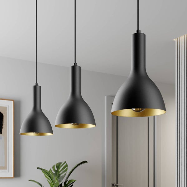 Arcchio Pendelleuchte Cosmina (Modern) in Schwarz aus Metall (3 flammig, E27) - Deckenlampe Esstischlampe Hängelampe Hängeleuchte Küchenleuchte
