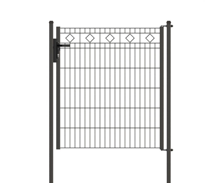 Metallzauntür mit Rautenmuster für den Garten