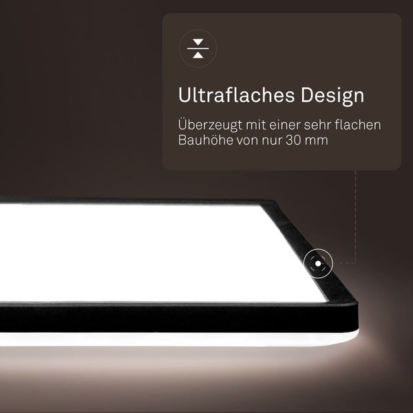 Ultraflaches LED-Panel mit einer Bauhöhe von 30 Millimetern.