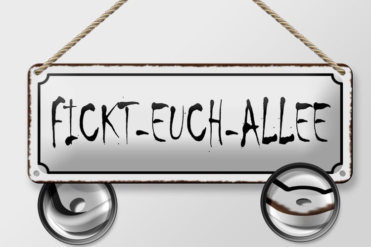 Blechschild Spruch 27x10cm fickt-euch-Allee Dekoration