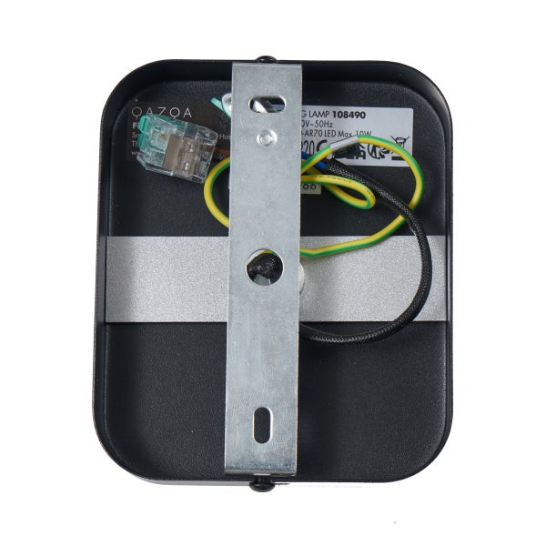 Rückseite einer QAZOA Leuchte mit Verkabelung und Montageplatte