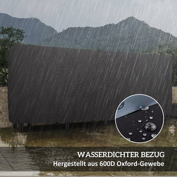 Outsunny Kaminholzregal, mit Tragetasche aus Segeltuch, 600D Oxford Wasserabweisende Abdeckung, für Garten, Terrasse, 240 x 36 x 99 cm, Metall, Schwarz