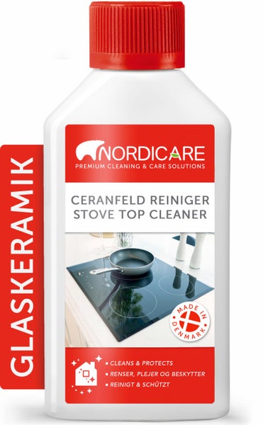 Nordicare Ceranfeldreiniger [250ml] für Cerankochfeld oder Induktionsfeld I Ceranfeld Reiniger für Eingebranntes I Glaskeramik Kochfeldreiniger