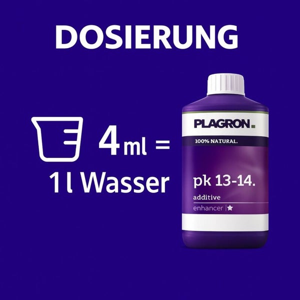 Plagron PK 13-14 Zusatzstoff Dosierungsempfehlung