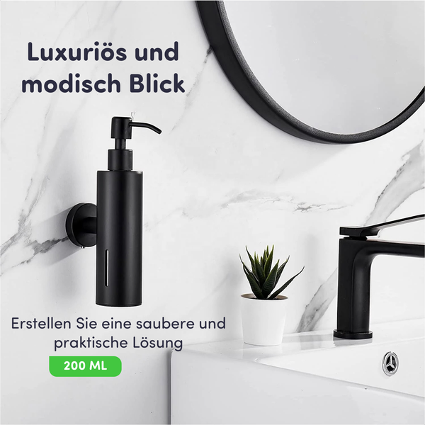 EAVY  Seifenspender Edelstahl Schwarz zur Wandmontage