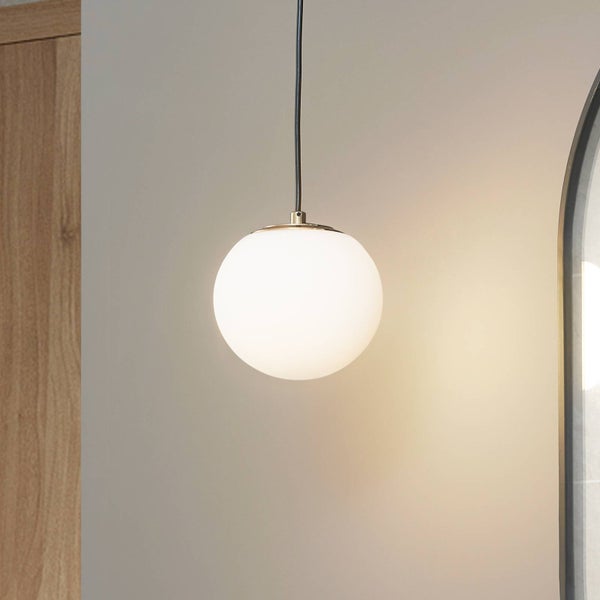 Lucande Pendelleuchte Bidolo in Gold / Messing aus Glas (1 flammig, E14) - Hängelampe Esstischlampe Hängeleuchte Badezimmerleuchte