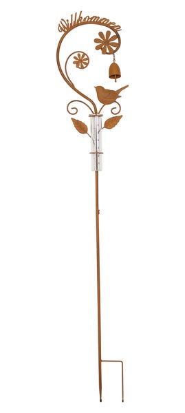 FRANK FLECHTWAREN | Gartenstecker Regensammler, METALL, GLAS, 26 x 7 x 139 cm
