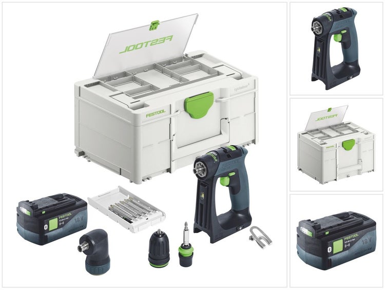 Festool CXS 18-Basic-Set Akku Bohrschrauber 18 V 40 Nm Brushless + 1x Akku 5,0 Ah + Systainer - ohne Ladegerät