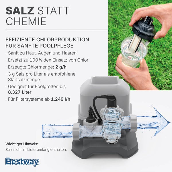 Bestway Chlorinator zur sanften Poolpflege mit effizienter Chlorproduktion.