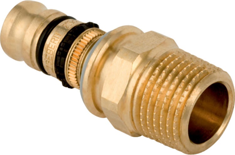 Geberit Mapress Übergangsstück aus Messing mit Außengewinde und Pressanschluss für Rohrleitungen