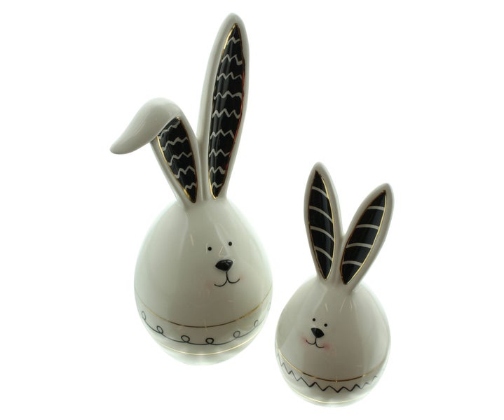 FRANK FLECHTWAREN | Hase Style, 2er Set, PORZELLAN, 6,5 x 6,5 x 16cm, 9 x 9 x 22cm