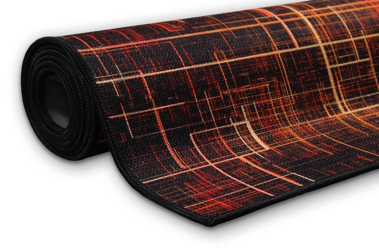 Gewebter Gamerteppich bedruckt Schwarz Multi Quantum Warp WECONhome 110x160 cm