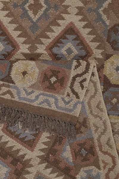 Kelim Teppich Hellbraun aus Wolle Migny Green Looop 240x340 cm