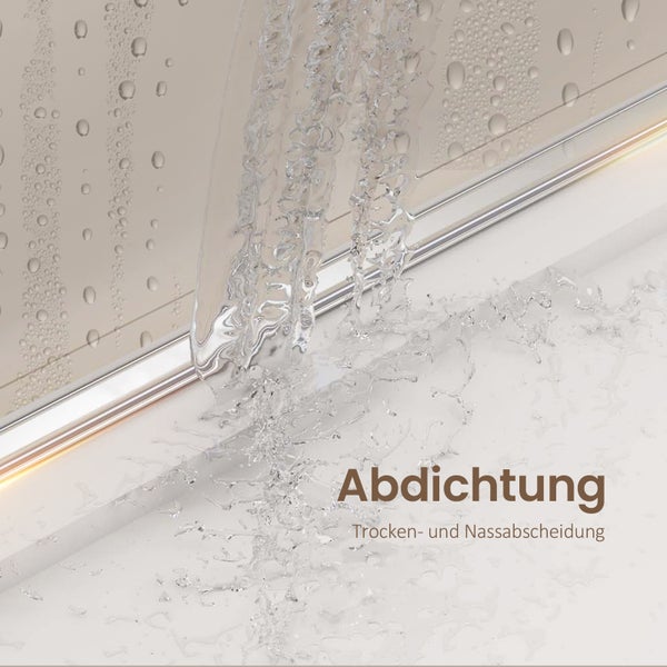 EMKE Duschkabine 75 x 90 cm, Eckdusche mit Falttüren, 6 mm ESG-Sicherheitsglas, beidseitiger Anti-Kalk-Beschichtung, Hebe-Senk-Mechanismus, wasserdicht dank Magnetdichtung, Höhe 195 cm, mit Bügelgriff