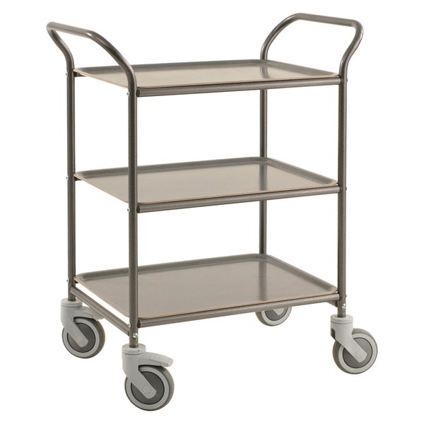 Servierwagen mit drei Ablageflächen und Rollen
