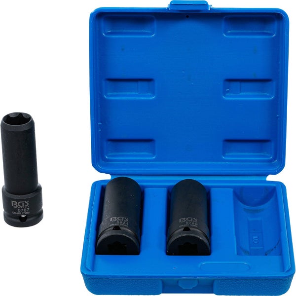 BGS Kraft-Spezial-Steckschlüssel-Einsatz-Satz Antrieb Innenvierkant 12,5 mm (1/2) SW 17 / 19 / 21 mm 3tlg. - 80003