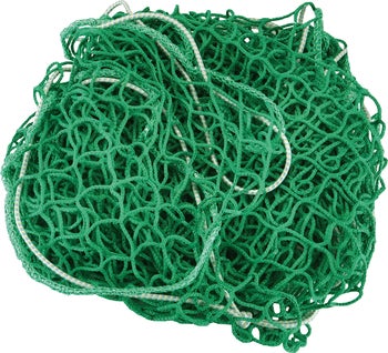 Grünes Anhängernetz zur Ladungssicherung mit umlaufendem elastischen Gummiseil.
