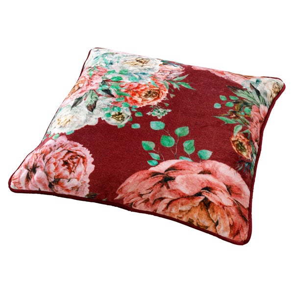 Minou Dekokissen - Mit Blumenmuster 45x45 cm, Rot