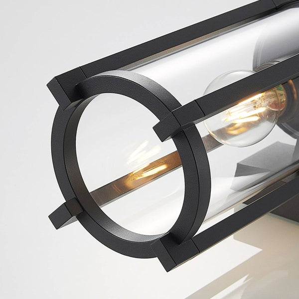 Lucande Wandleuchte außen Brienne (spritzwassergeschützt (Modern) in Schwarz aus Aluminium (1 flammig, E27) - Außenwandleuchten Wandlampe Led Außenlampe Outdoor für Außenwand/Hauswand