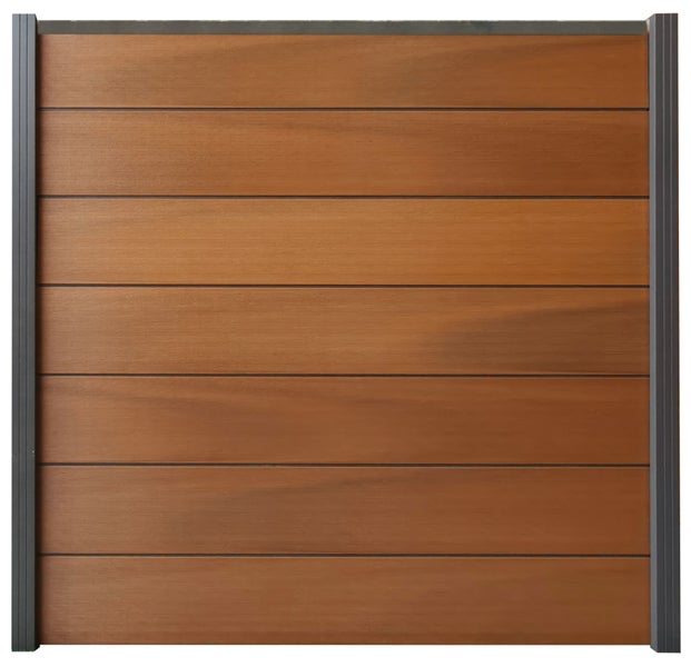 Holzzaun mit horizontalen Brettern und Rahmen