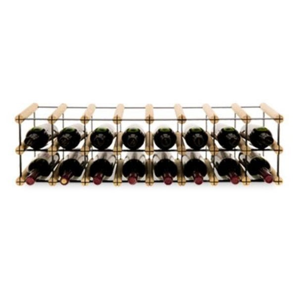 PROREGAL Modulares Weinregal Vinotega Mod Metal HxBxT 22,5 x 82,5 x 24,5 cm 8 x 2 Flaschen Massives Kiefernholz Natur