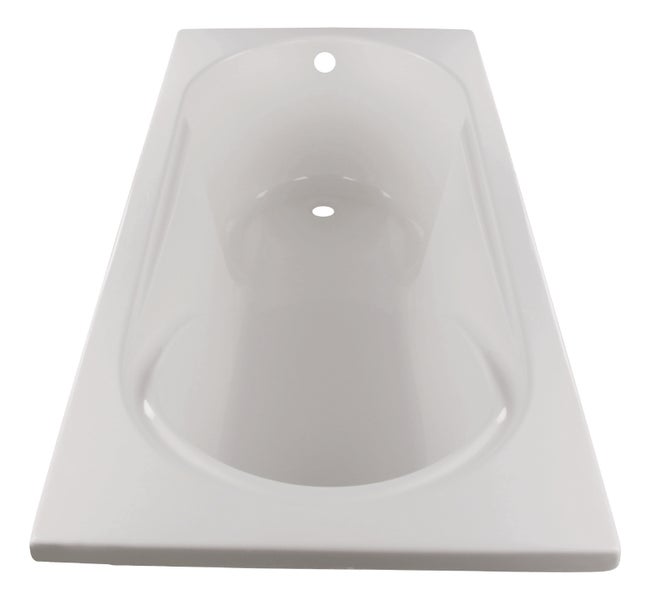 Calmwaters® Rechteck Badewannen-Set 180x80 cm mit Wannenfüßen & Ablaufgarnitur, Acrylwanne Modern Small 2 mit integriertem Duschbereich, Set Badewanne komplett, 180 x 80 cm, Weiß, 99000290
