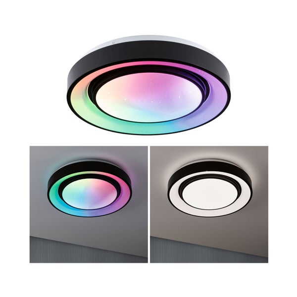 LED Deckenleuchte Rainbow mit Regenbogeneffekt RGBW+ 750lm 230V 22W dimmbar Schwarz, Weiß