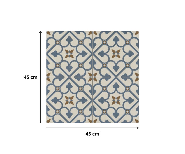 Brighton Blue  45x45x0.95 cm glasiert matt & Rundkante