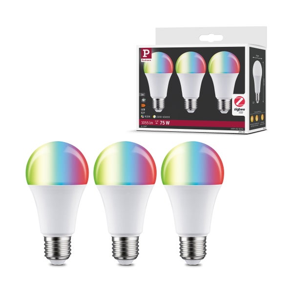 Standard 230V Smart Home Zigbee 3.0 LED Birne E27 3x1055lm 3x11W RGBW+ dimmbar Matt